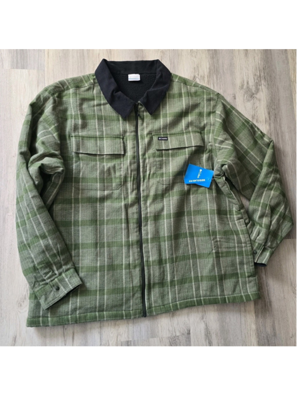 Columbia Men’s Pitchstone Heavyweight Shirt Jacket Sherpa Lined Plaid Size XXL